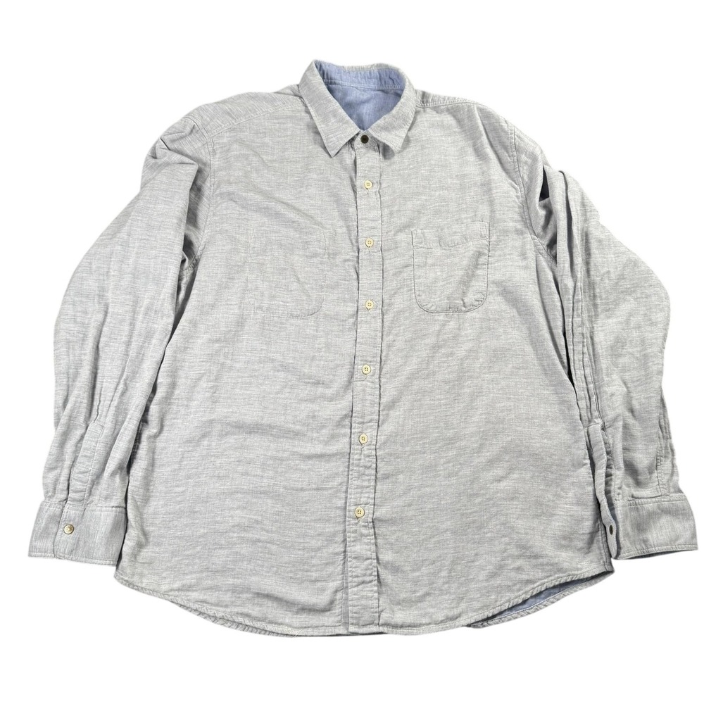 Faherty Brand Shirt Mens XL Blue Chambray Reversible Button Up Long Sleeve